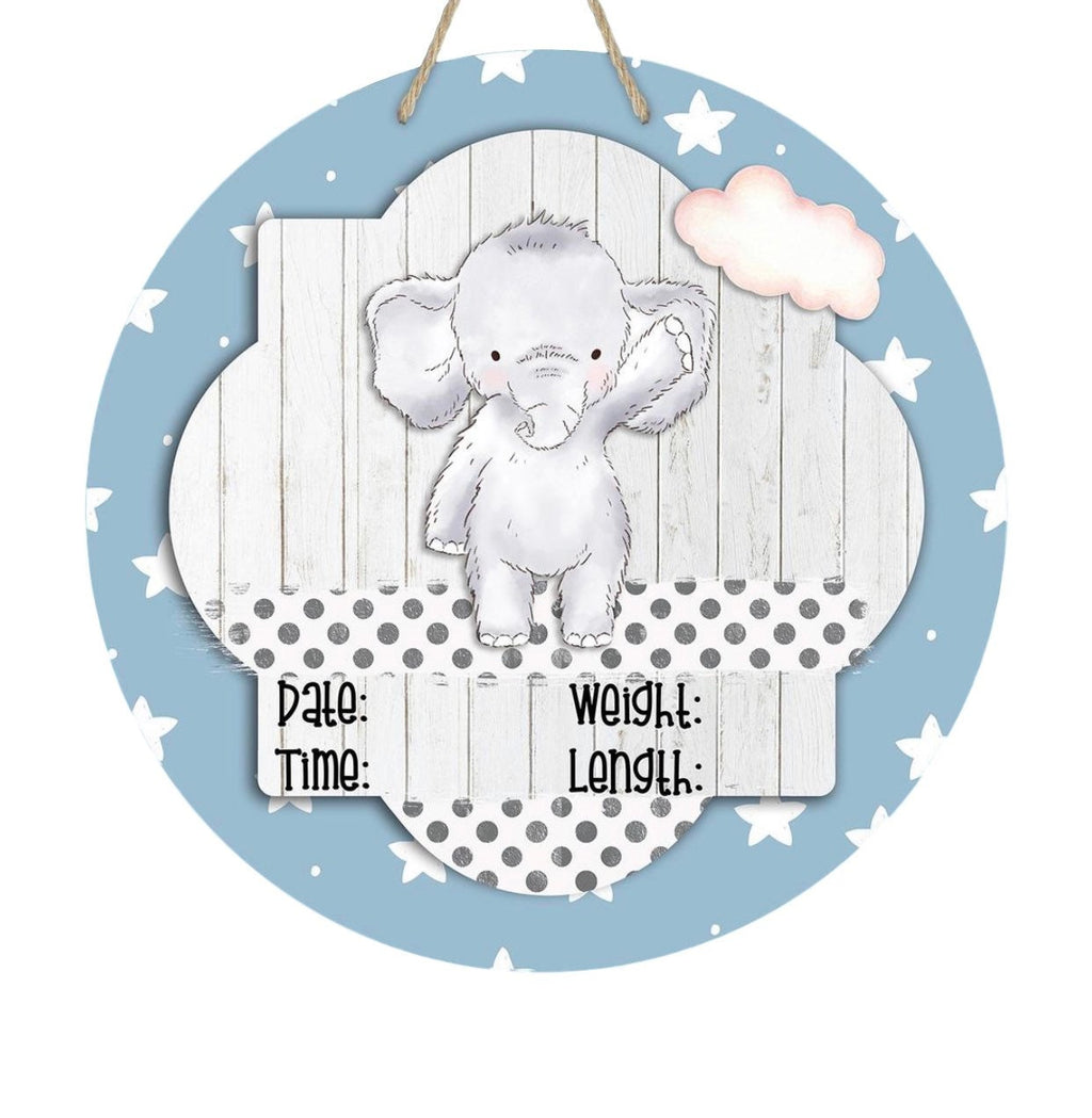 Elephant - Zoo Animals - Hospital Room - Personalized - Baby Shower Gift - Door Sign / Wreath