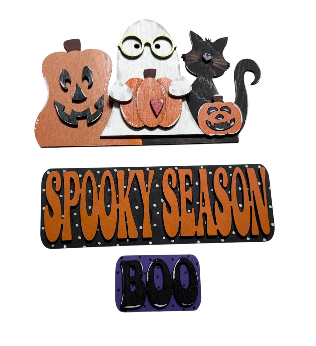 Add On Halloween - Spooky Season - Ghost - Cat - Jack o Lantern Set - Interchangeable- Vintage Truck - Stand up - Door Sign