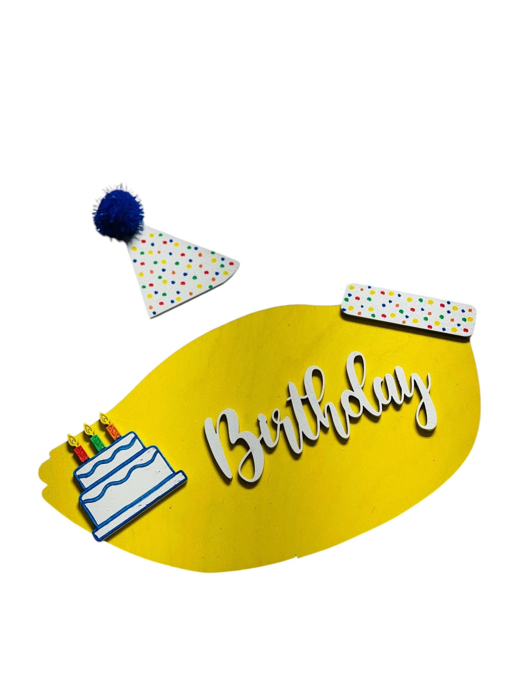 Add on Outfit - Birthday - For Goose Goosey Interchangeable Large Round Wooden Shiplap Door Hanger / Wreath or Standup